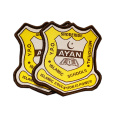 Custom Brand Name Logo Merrow Border Woven Badge for School Uniform